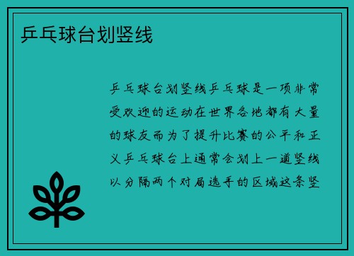 乒乓球台划竖线