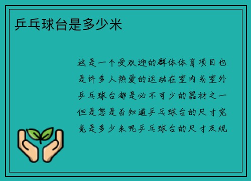 乒乓球台是多少米