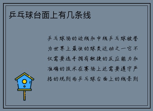 乒乓球台面上有几条线