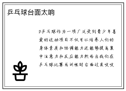 乒乓球台面太响